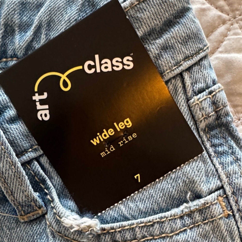 art class Light Blue Denim Jeans with Logo Waistband - Picture 3 of 6